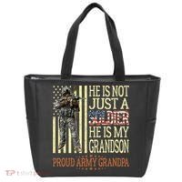 My Grandson Is A Soldier Proud Army Grandpa Tote Bag thumb 0