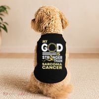 My God Is Stronger Than Sarcoma Cancer Awareness Ribbon Doggie Tank thumb 2