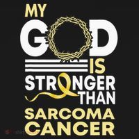 My God Is Stronger Than Sarcoma Cancer Awareness Ribbon USA-Made Doggie Bandana thumb 2