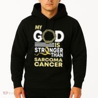 My God Is Stronger Than Sarcoma Cancer Awareness Ribbon Hoodie thumb 2