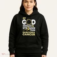 My God Is Stronger Than Sarcoma Cancer Awareness Ribbon Hoodie thumb 5
