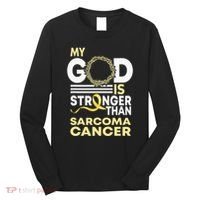 My God Is Stronger Than Sarcoma Cancer Awareness Ribbon Long Sleeve Shirt thumb 0