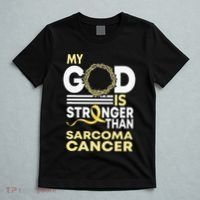 My God Is Stronger Than Sarcoma Cancer Awareness Ribbon T-Shirt thumb 5