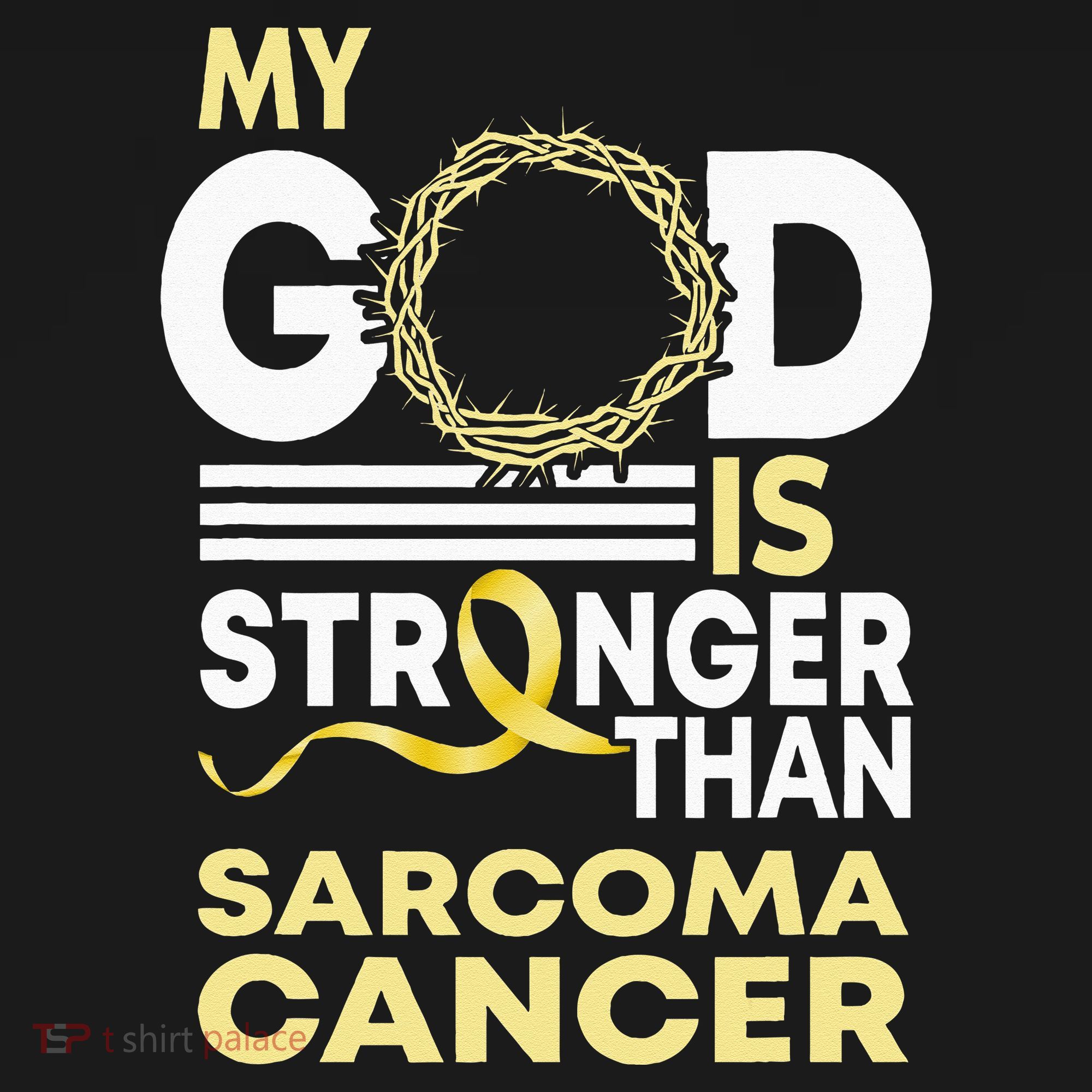 My God Is Stronger Than Sarcoma Cancer Awareness Ribbon Women's Hoodie