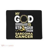 My God Is Stronger Than Sarcoma Cancer Awareness Ribbon Mousepad thumb 0