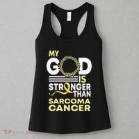 My God Is Stronger Than Sarcoma Cancer Awareness Ribbon Women's Tank Top thumb 3
