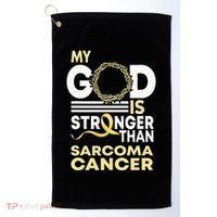 My God Is Stronger Than Sarcoma Cancer Awareness Ribbon Golf Towel thumb 0