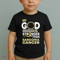 My God Is Stronger Than Sarcoma Cancer Awareness Ribbon Toddler T-Shirt thumb 2