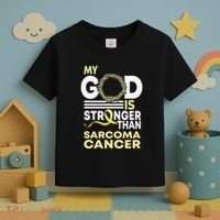 My God Is Stronger Than Sarcoma Cancer Awareness Ribbon Toddler T-Shirt thumb 3