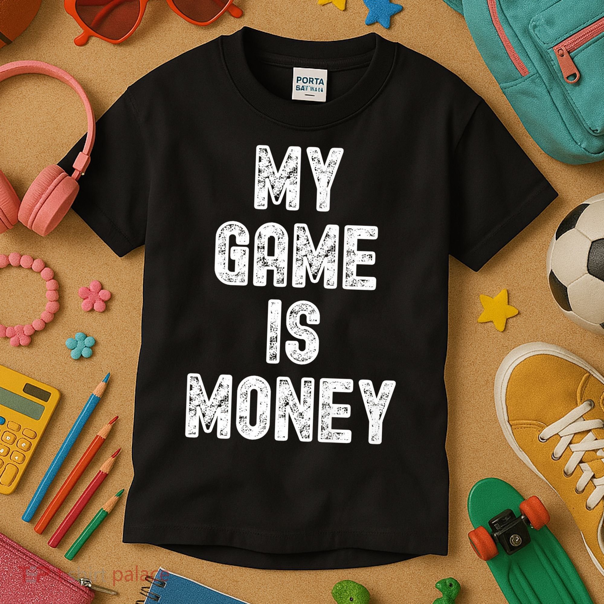 MY GAME IS MONEY Motivational Hustle  Kids T-Shirt