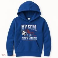 My Goal Is To Deny Yours Soccer Goalkeeper Gift Kids Hoodie thumb 0