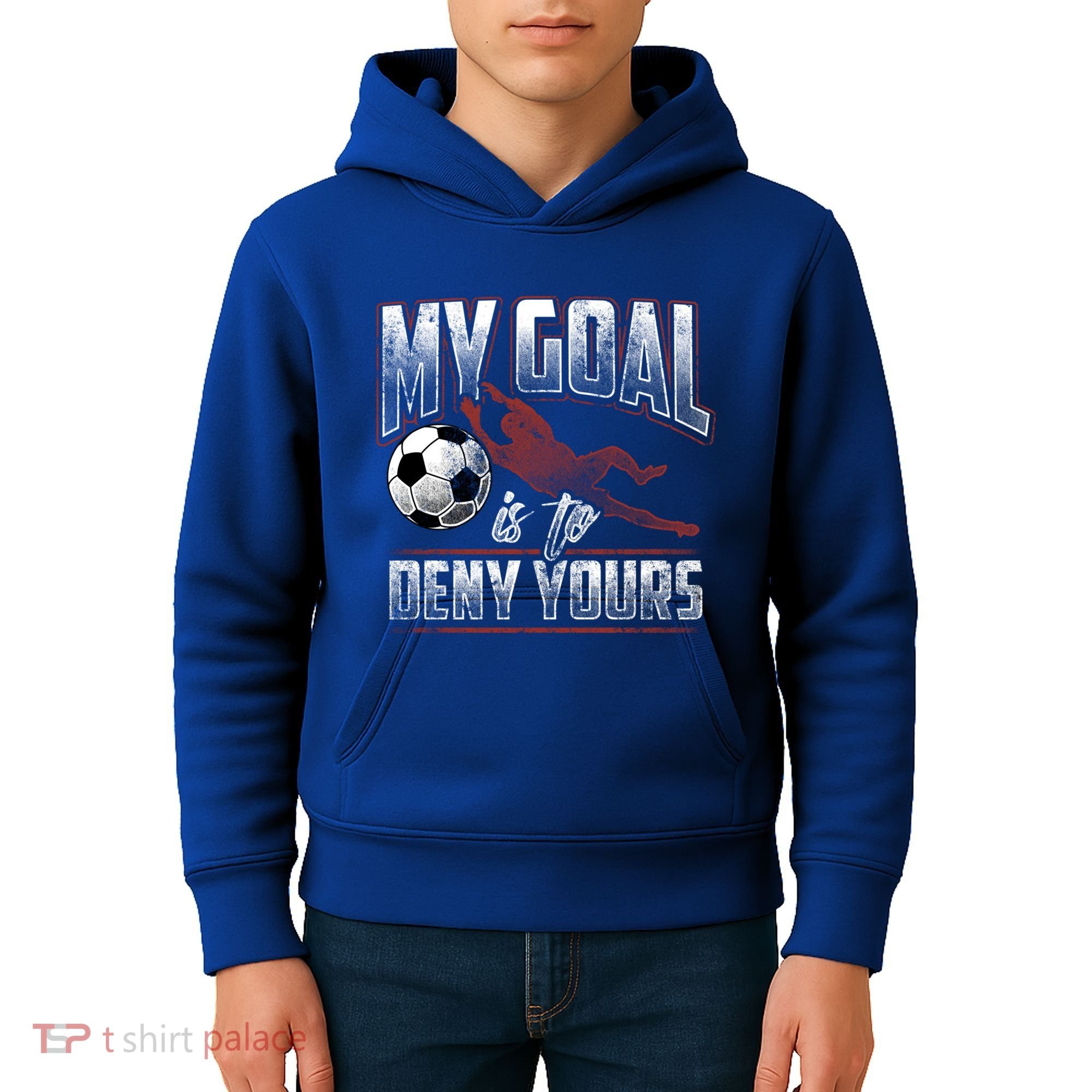 My Goal Is To Deny Yours Soccer Goalkeeper Gift Kids Hoodie