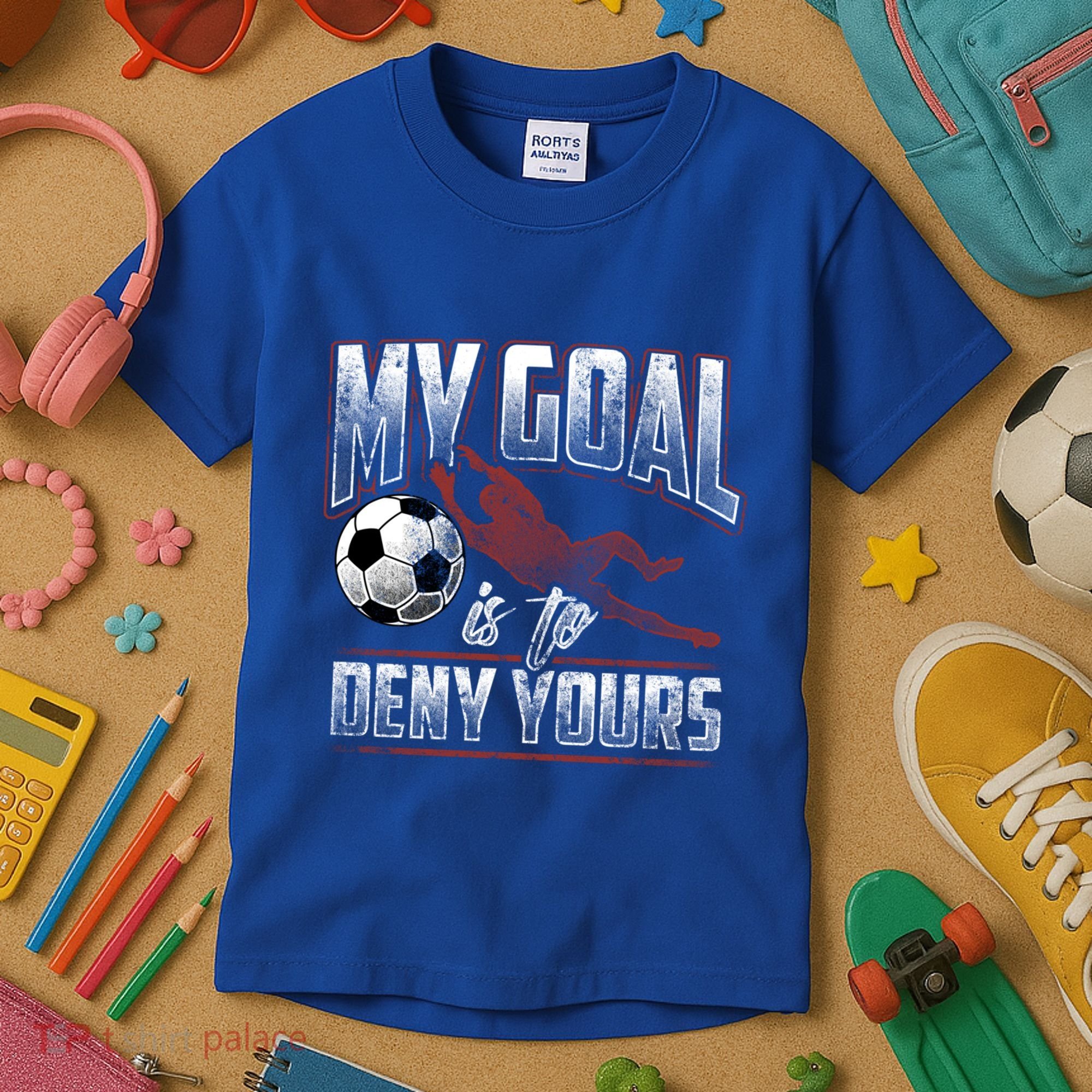 My Goal Is To Deny Yours Soccer Goalkeeper Gift Kids T-Shirt