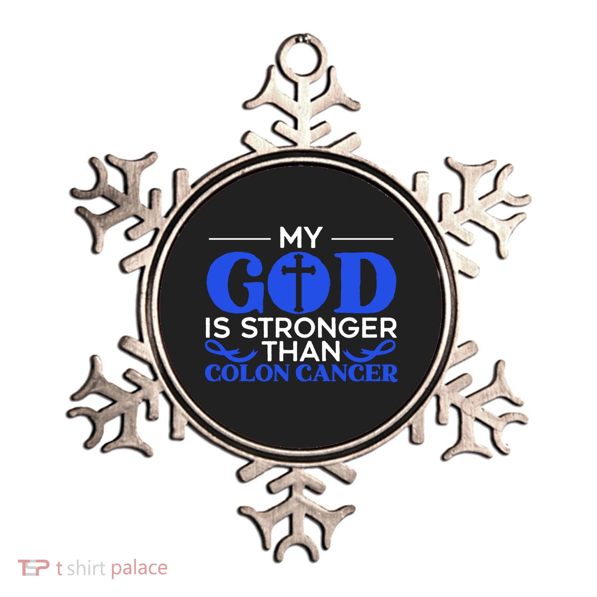 My God Is Stronger Than Colon Cancer Awareness Chrisitan Gift Ornament