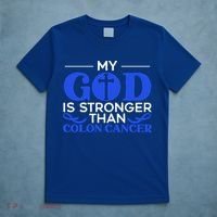My God Is Stronger Than Colon Cancer Awareness Chrisitan Gift T-Shirt thumb 5
