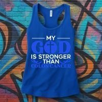 My God Is Stronger Than Colon Cancer Awareness Chrisitan Gift Women's Tank Top thumb 3