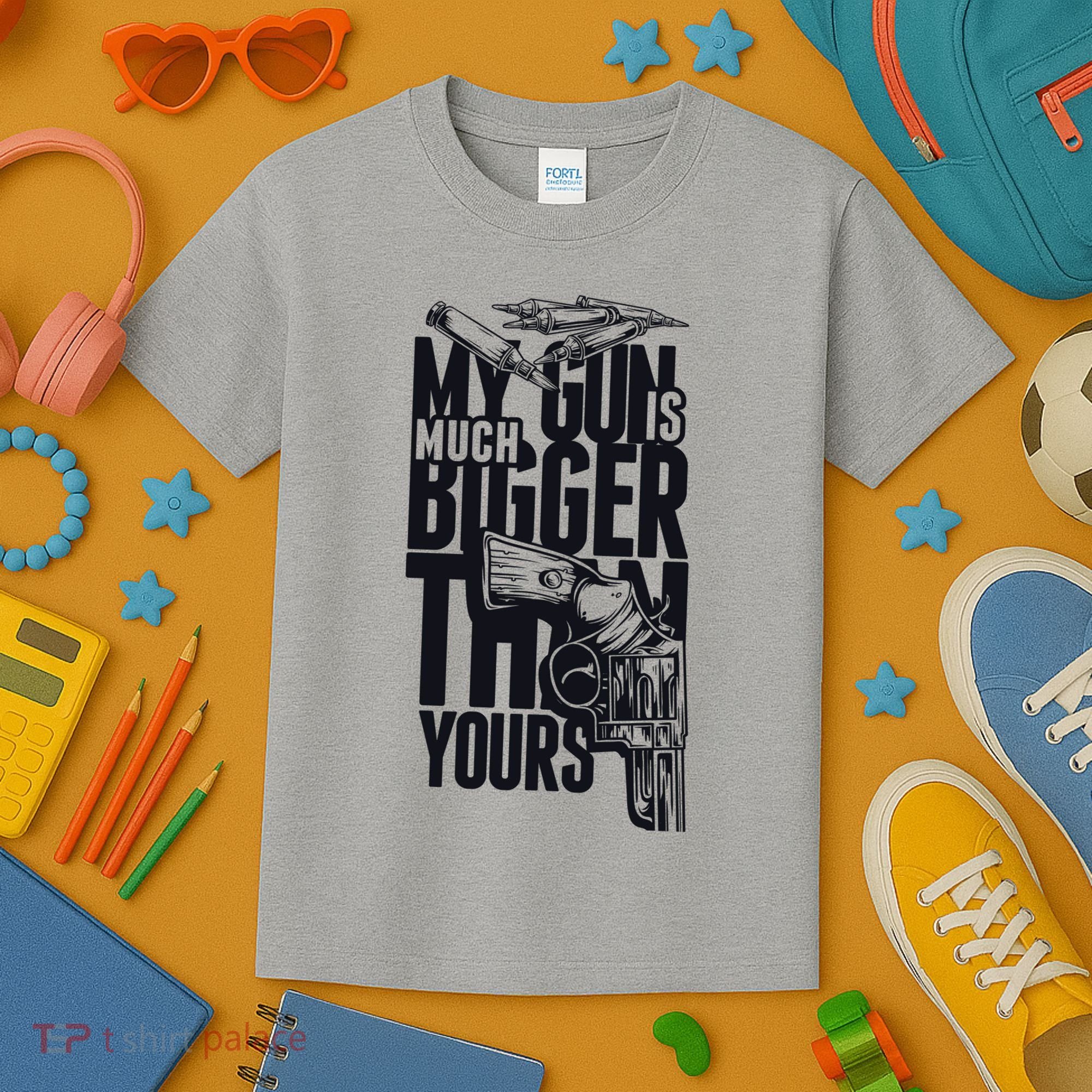 My Gun Is Much Bigger Than Yours Kids T-Shirt