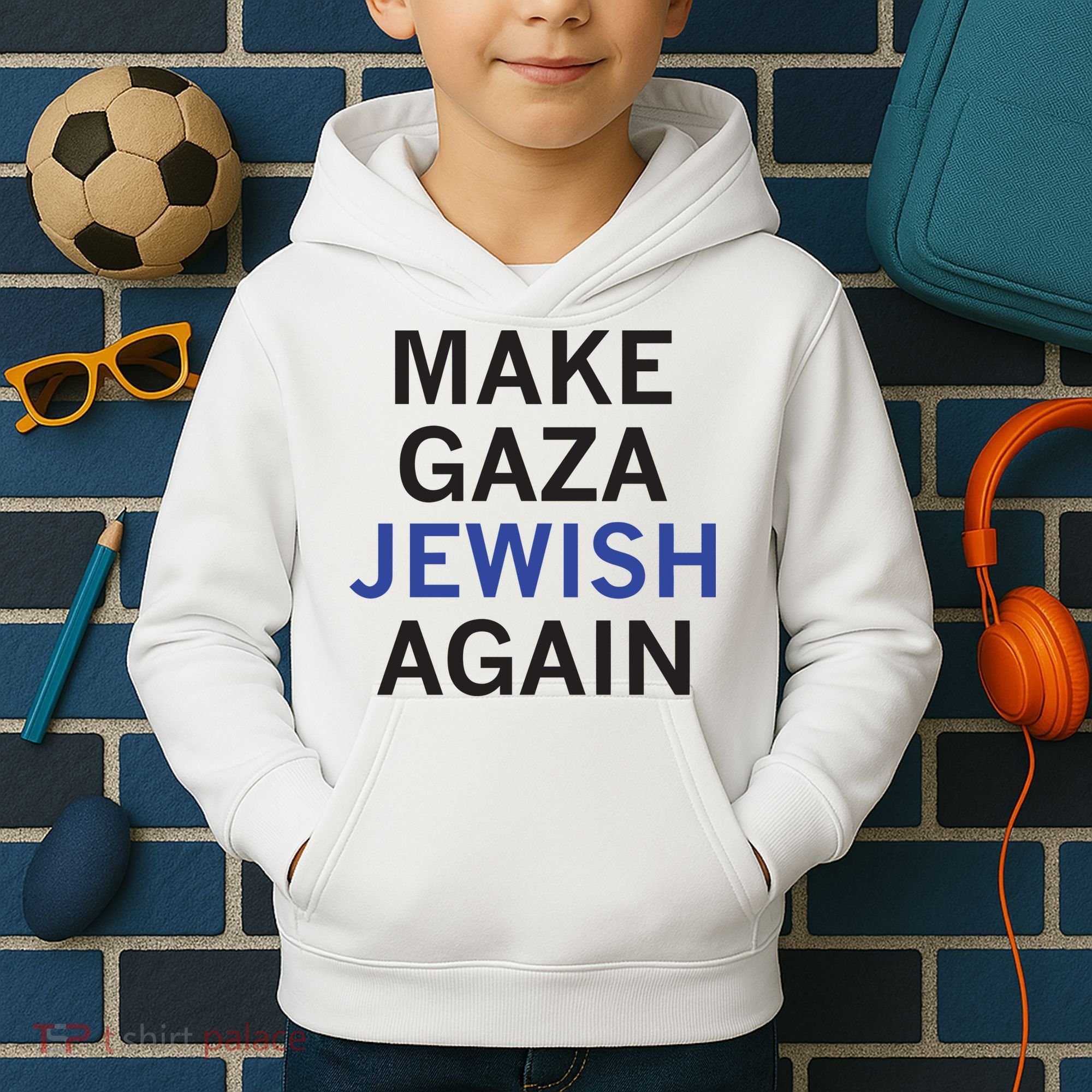 Make Gaza Jewish Again Kids Hoodie