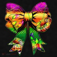 Mardi Gras King Cake Coquette Bow Crawfish Carnival Ladies PosiCharge Tri-Blend Wicking Tank thumb 2