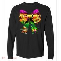 Mardi Gras King Cake Coquette Bow Crawfish Carnival Comfort Colors Heavyweight Long Sleeve T-Shirt thumb 0