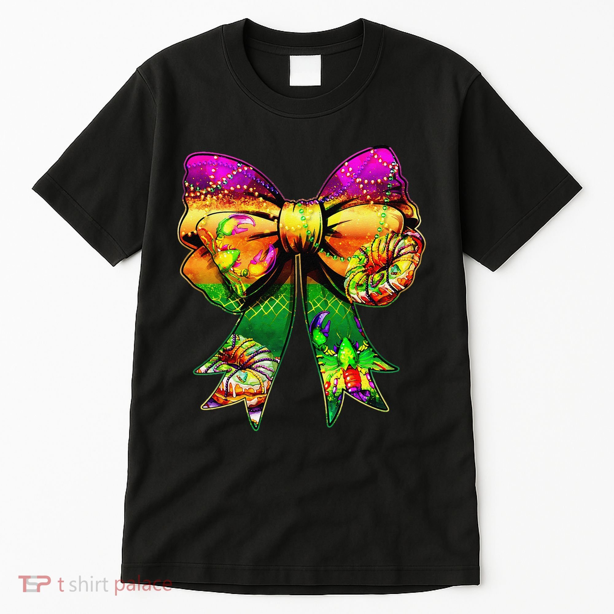 Mardi Gras King Cake Coquette Bow Crawfish Carnival Tall T-Shirt