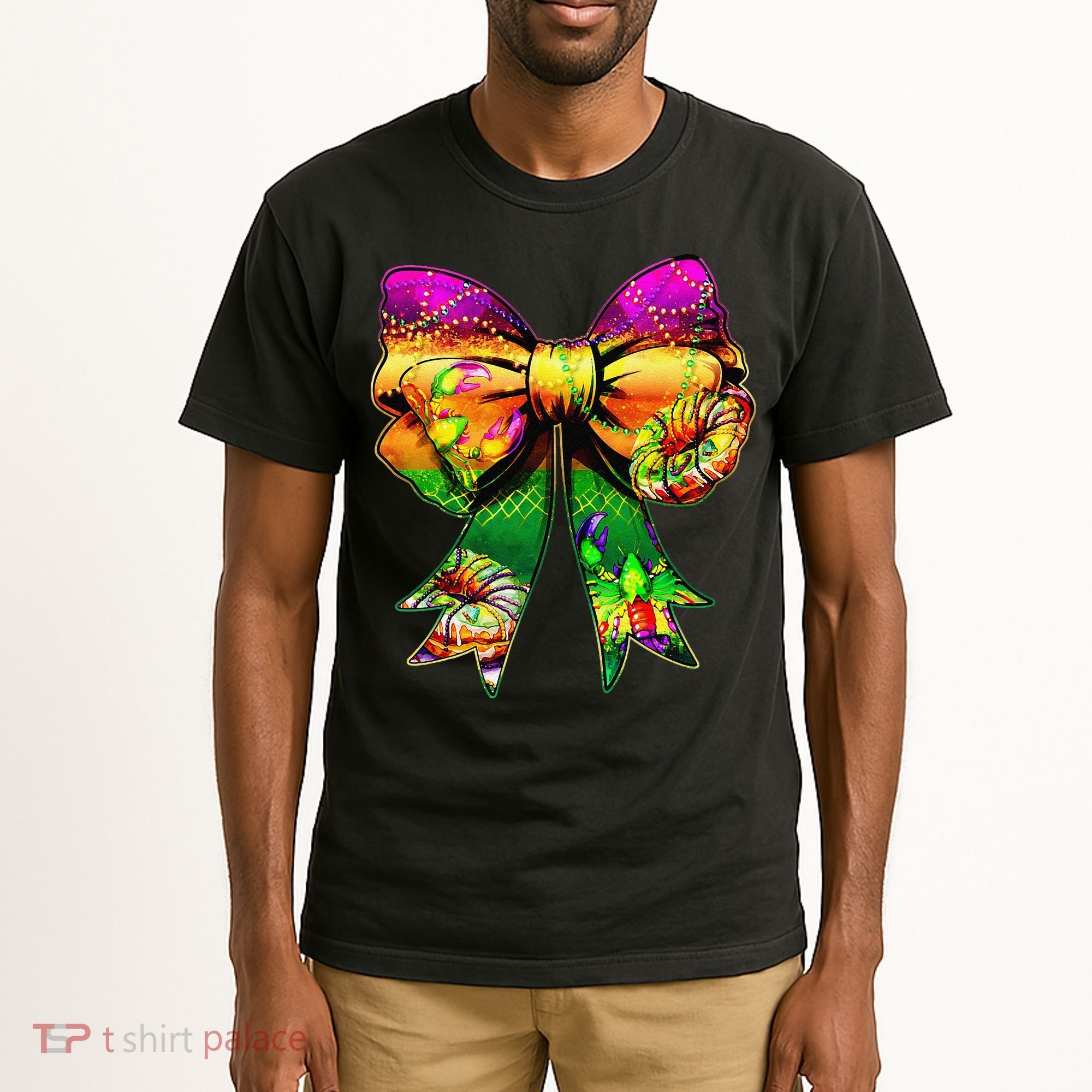 Mardi Gras King Cake Coquette Bow Crawfish Carnival Tall T-Shirt