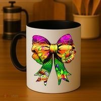 Mardi Gras King Cake Coquette Bow Crawfish Carnival Coffee Mug thumb 4