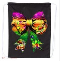 Mardi Gras King Cake Coquette Bow Crawfish Carnival Drawstring Bag thumb 0