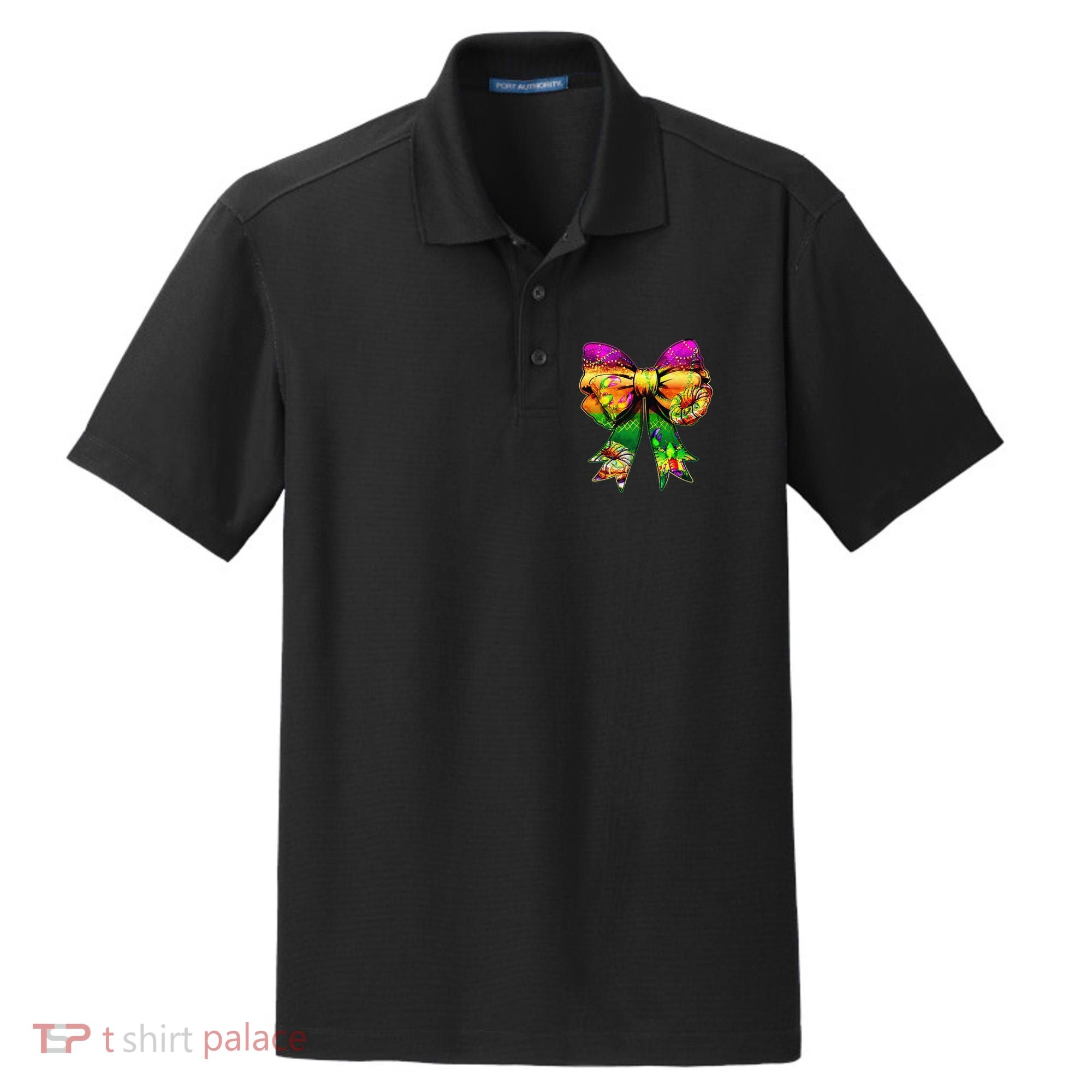 Mardi Gras King Cake Coquette Bow Crawfish Carnival Dry Zone Grid Polo