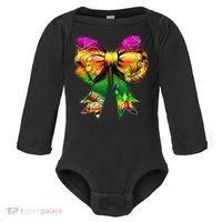 Mardi Gras King Cake Coquette Bow Crawfish Carnival Baby Long Sleeve Bodysuit thumb 0