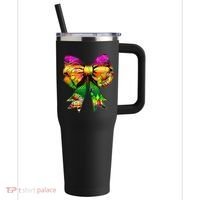 Mardi Gras King Cake Coquette Bow Crawfish Carnival 40oz Vacuum Insulated Stainless Steel Travel Tumbler thumb 0