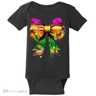 Mardi Gras King Cake Coquette Bow Crawfish Carnival Baby Bodysuit