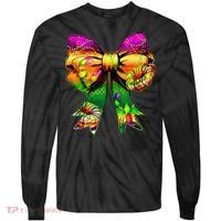 Mardi Gras King Cake Coquette Bow Crawfish Carnival Tie-Dye Long Sleeve Shirt thumb 0