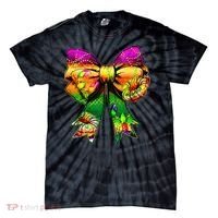 Mardi Gras King Cake Coquette Bow Crawfish Carnival Tie-Dye T-Shirt thumb 0