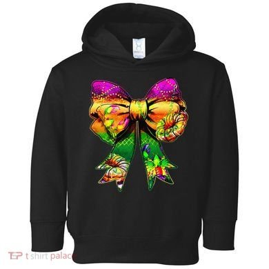 Mardi Gras King Cake Coquette Bow Crawfish Carnival Toddler Hoodie