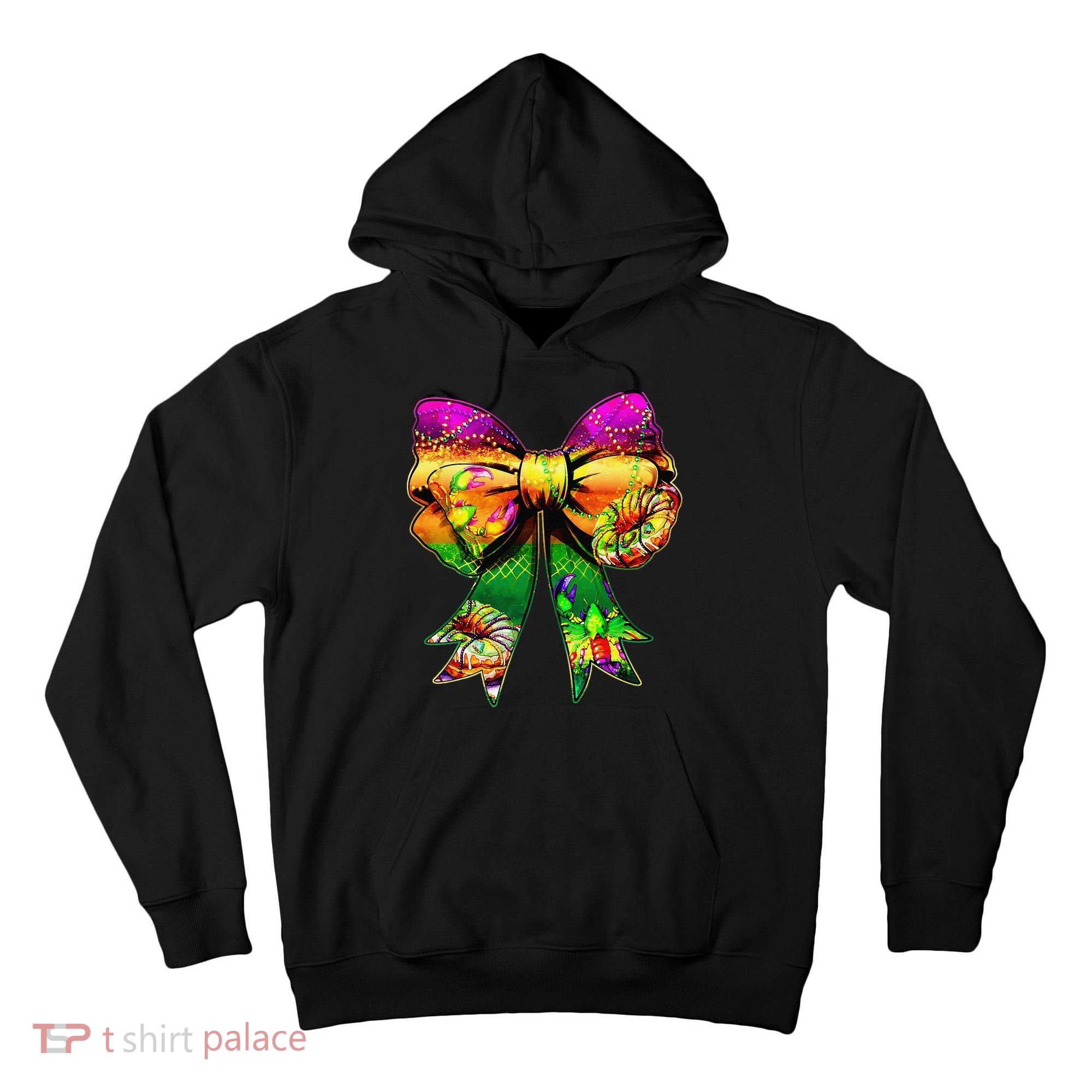 Mardi Gras King Cake Coquette Bow Crawfish Carnival Tall Hoodie