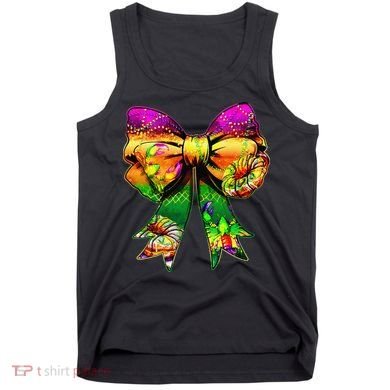 Mardi Gras King Cake Coquette Bow Crawfish Carnival Tank Top