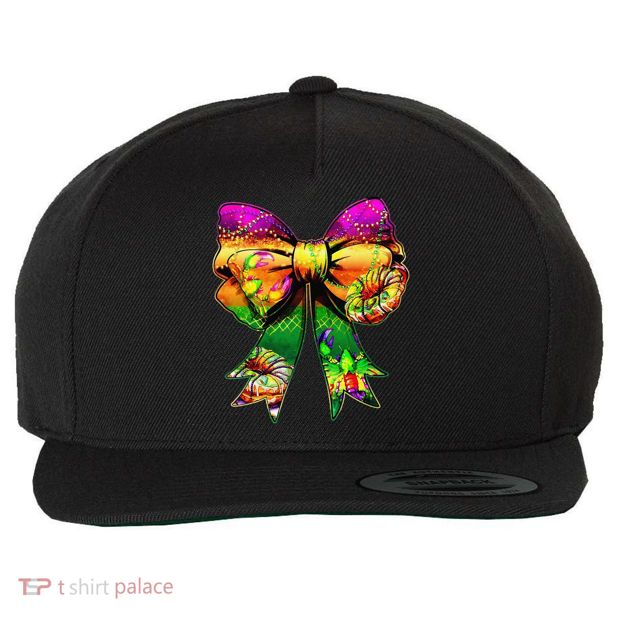 Mardi Gras King Cake Coquette Bow Crawfish Carnival Wool Snapback Cap