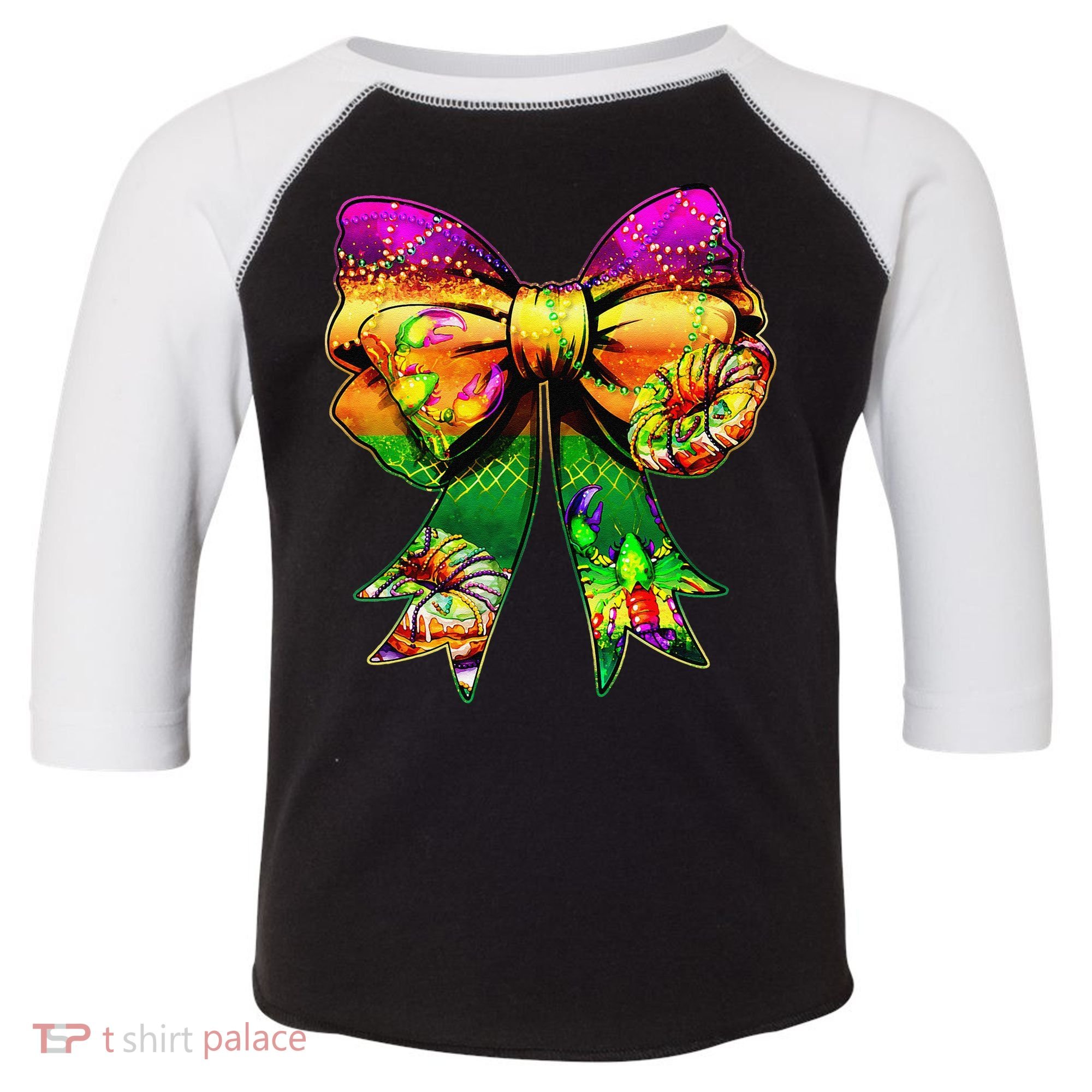 Mardi Gras King Cake Coquette Bow Crawfish Carnival Toddler Fine Jersey T-Shirt