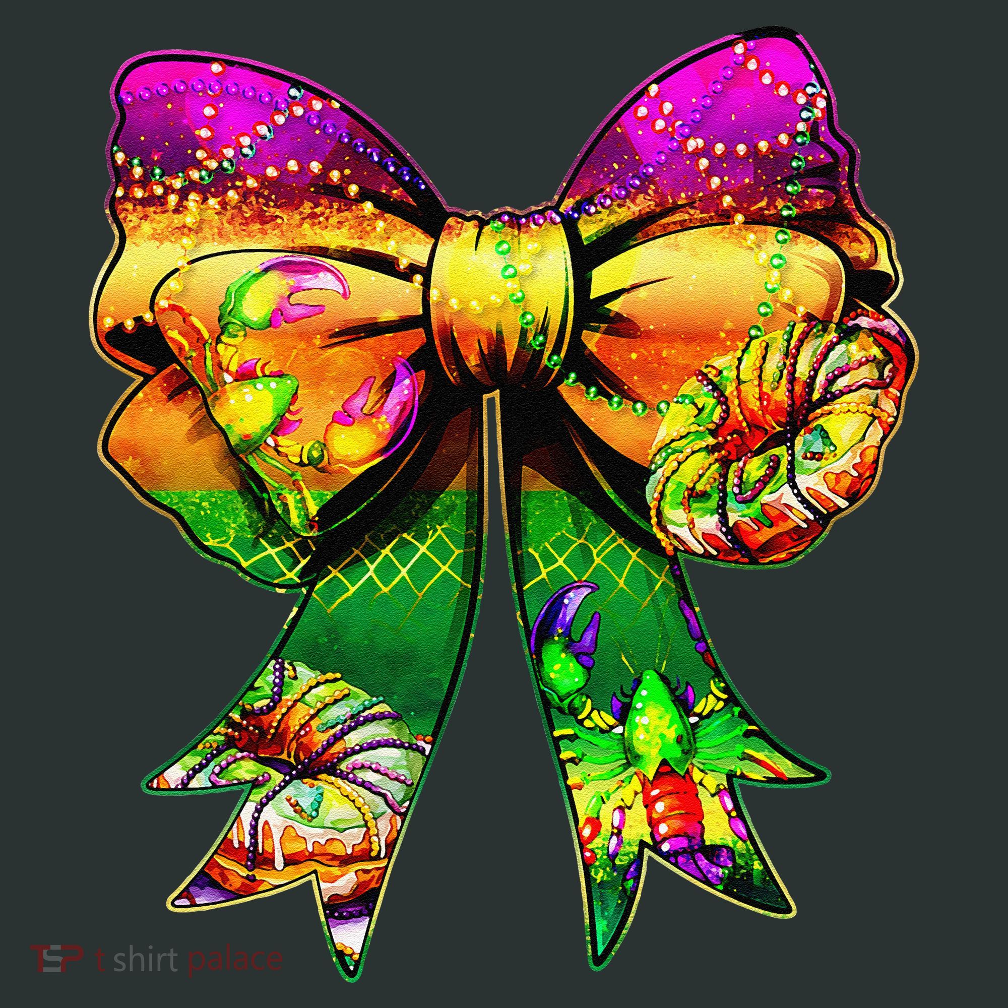 Mardi Gras King Cake Coquette Bow Crawfish Carnival Infant Baby Jersey Bodysuit