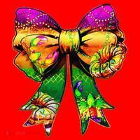 Mardi Gras King Cake Coquette Bow Crawfish Carnival Santa Hat thumb 1