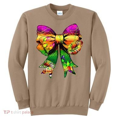 Mardi Gras King Cake Coquette Bow Crawfish Carnival Sweatshirt