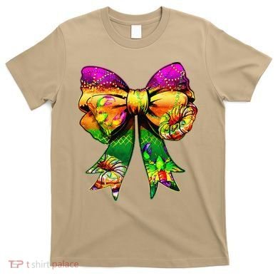 Mardi Gras King Cake Coquette Bow Crawfish Carnival T-Shirt