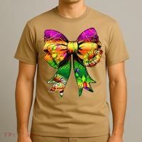 Mardi Gras King Cake Coquette Bow Crawfish Carnival T-Shirt thumb 3