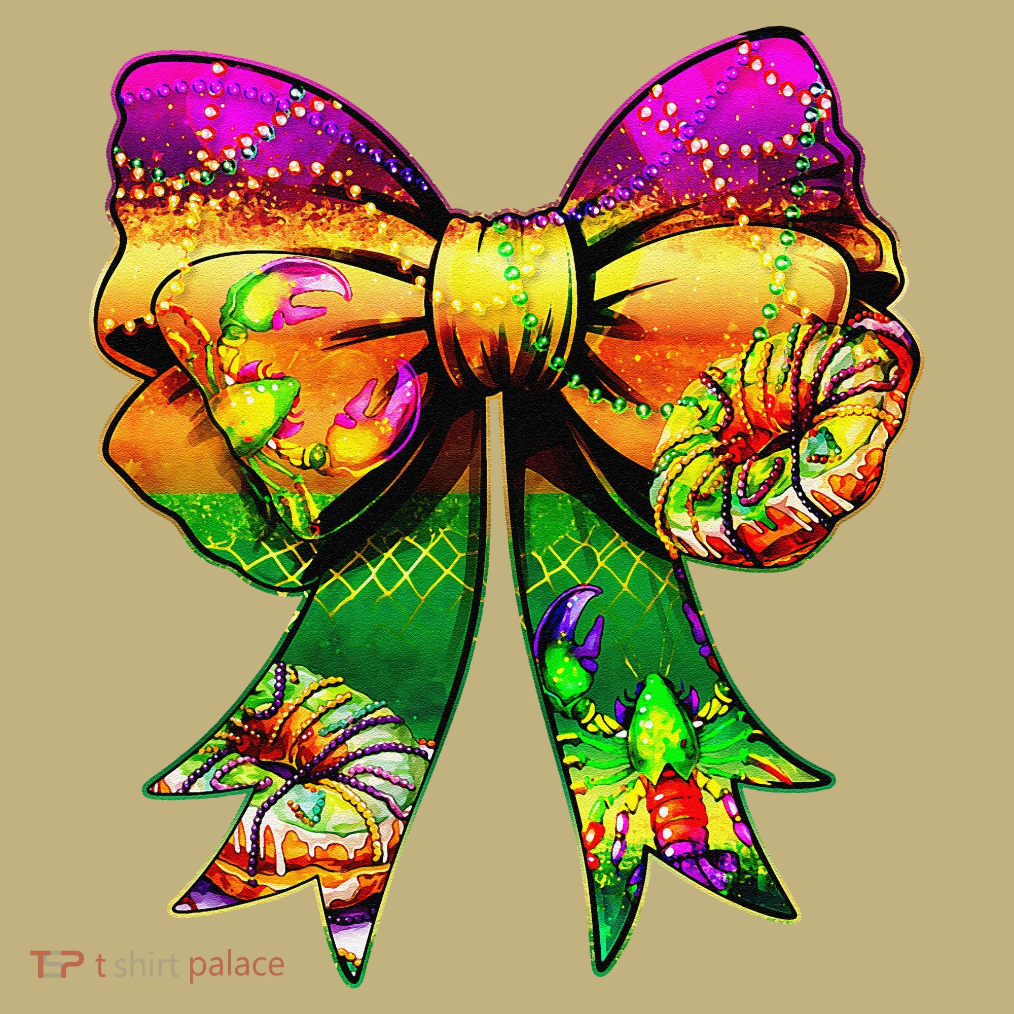 Mardi Gras King Cake Coquette Bow Crawfish Carnival Tall Long Sleeve Shirt