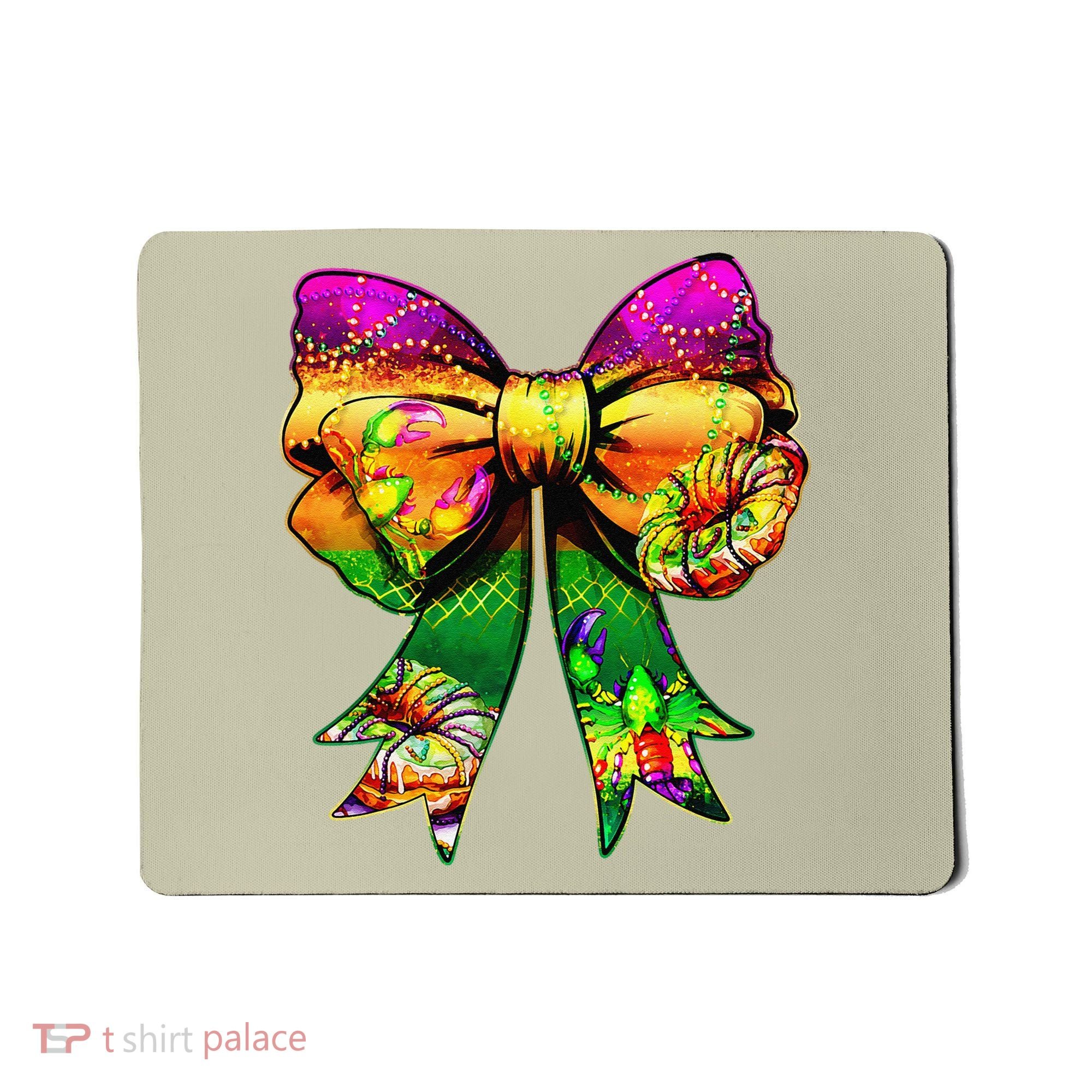 Mardi Gras King Cake Coquette Bow Crawfish Carnival Mousepad