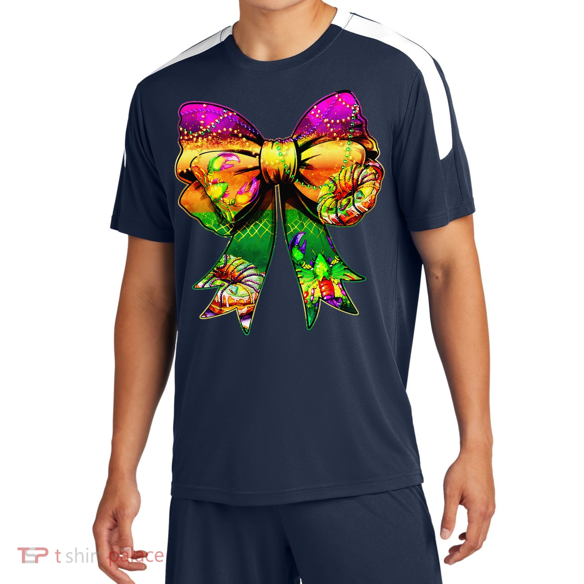 Mardi Gras King Cake Coquette Bow Crawfish Carnival Sport-Tek Competitor United Soccer Jersey