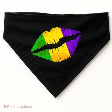 Mardi Gras Lips Design USA-Made Doggie Bandana