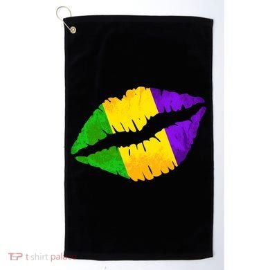 Mardi Gras Lips Design Golf Towel