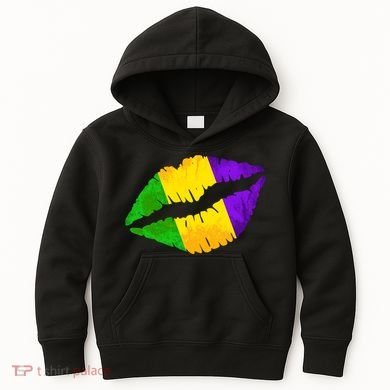 Mardi Gras Lips Design Kids Hoodie